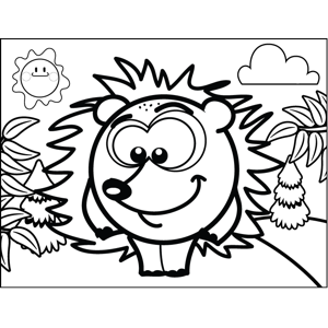 Shy porcupine coloring page