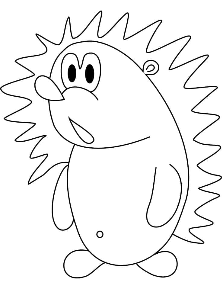 Surprise hedgehog coloring page