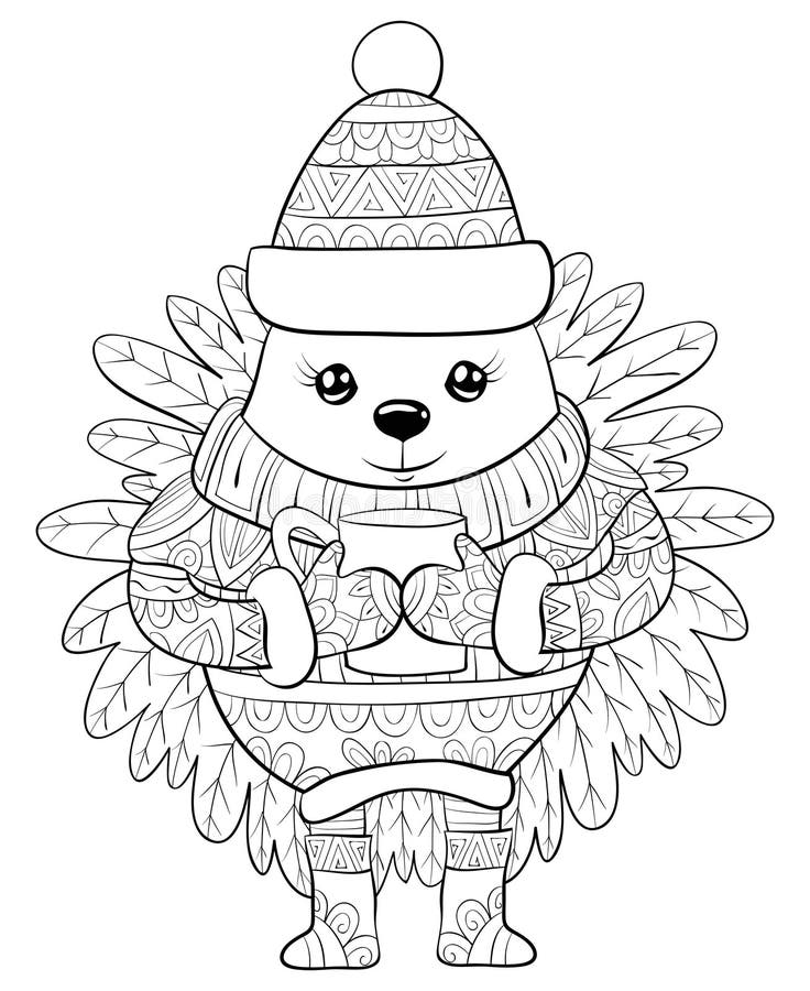 Christmas hedgehog coloring stock illustrations â christmas hedgehog coloring stock illustrations vectors clipart