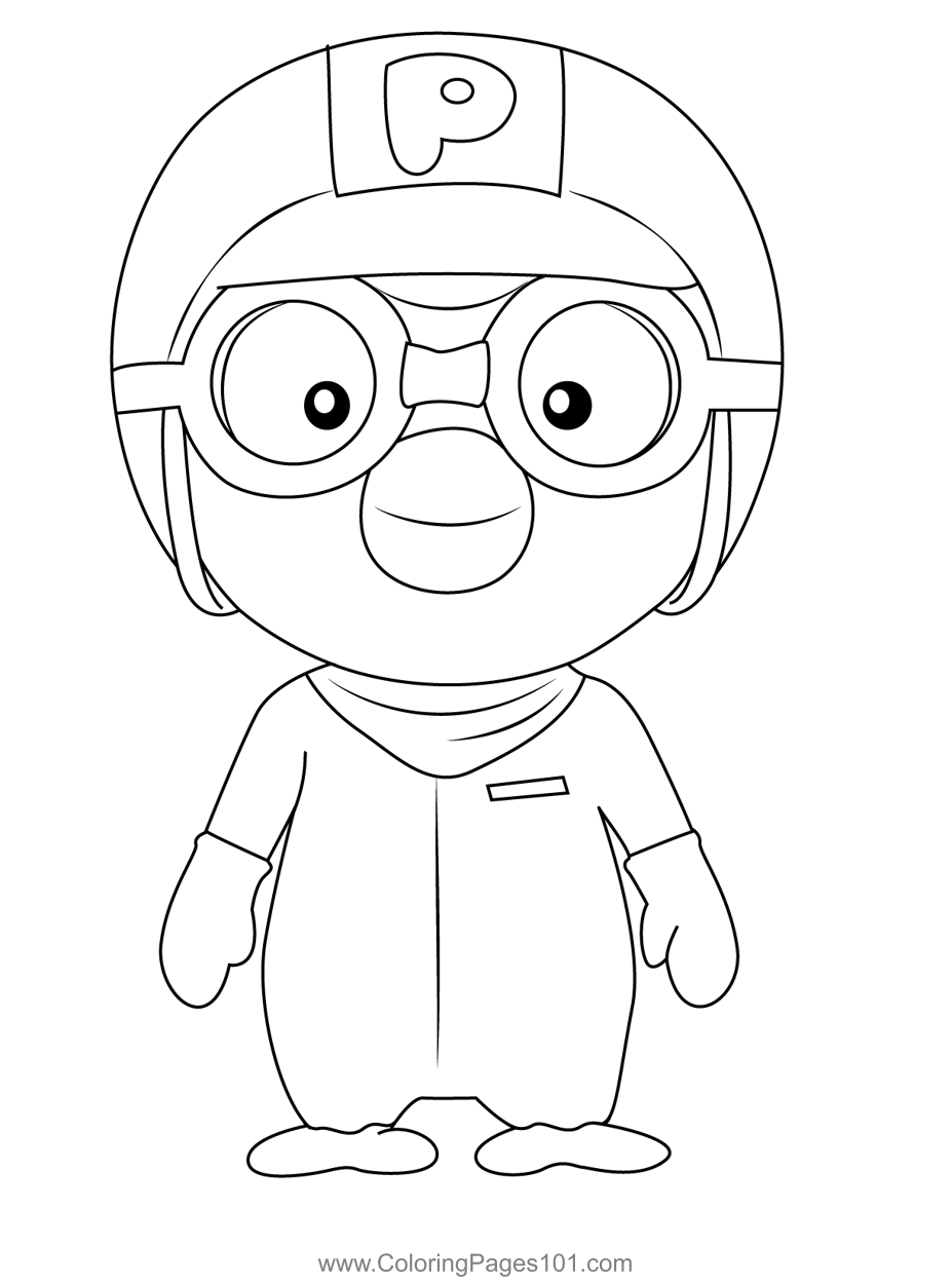 Stand pororo coloring page for kids