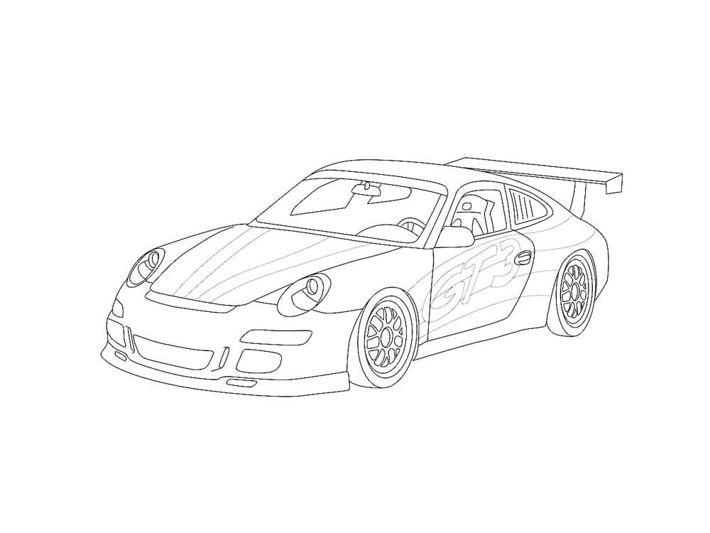 A porsche coloring page