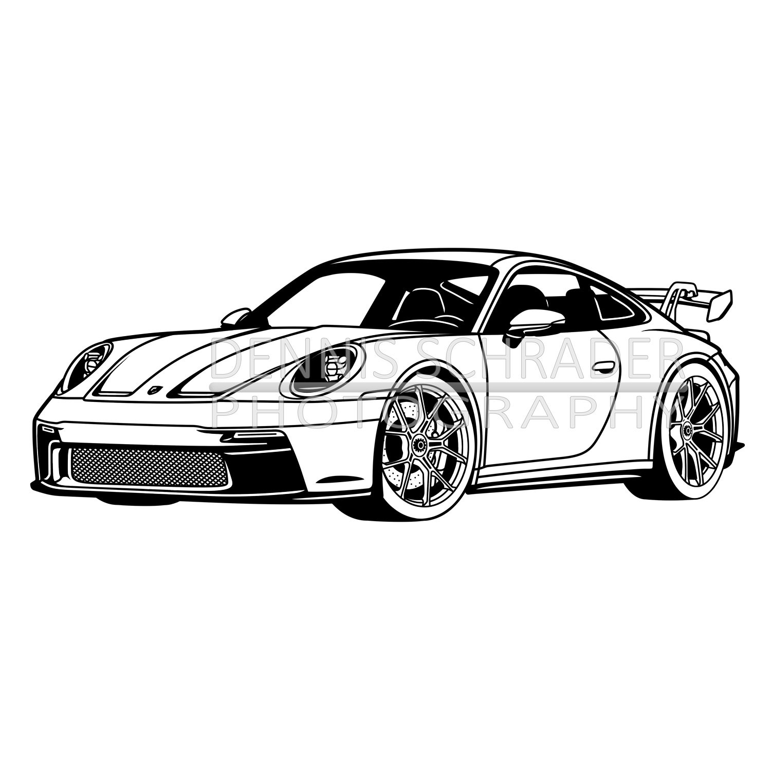 Porsche gt graphic art stencil digital download â dennis schrader photography