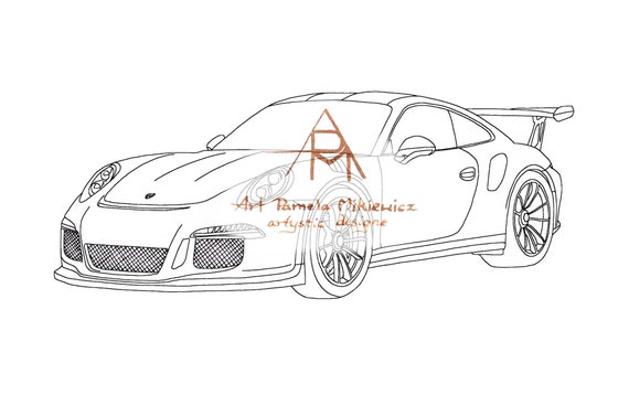 Sport car coloring page porsche printable coloring page for car lover digital instant download pages car coloring fun coloring