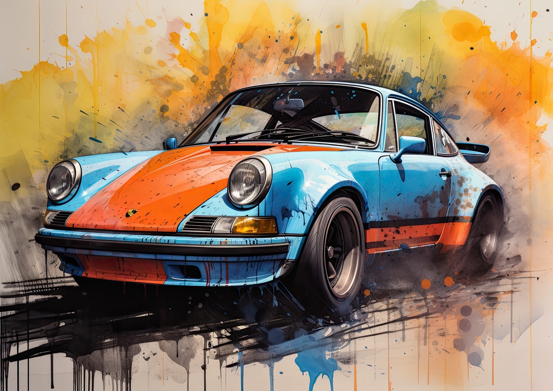 Porsche classic gulf posters prints by remigius wloczkowski