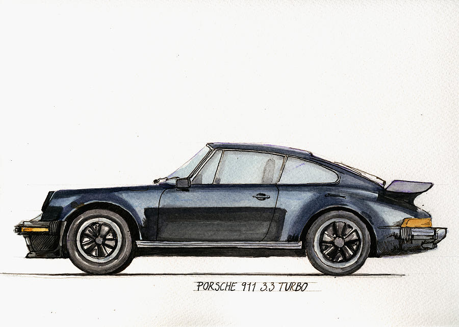 Porsche turbo painting by juan bosco