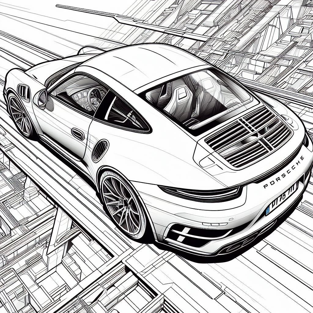 Porsche coloring pages