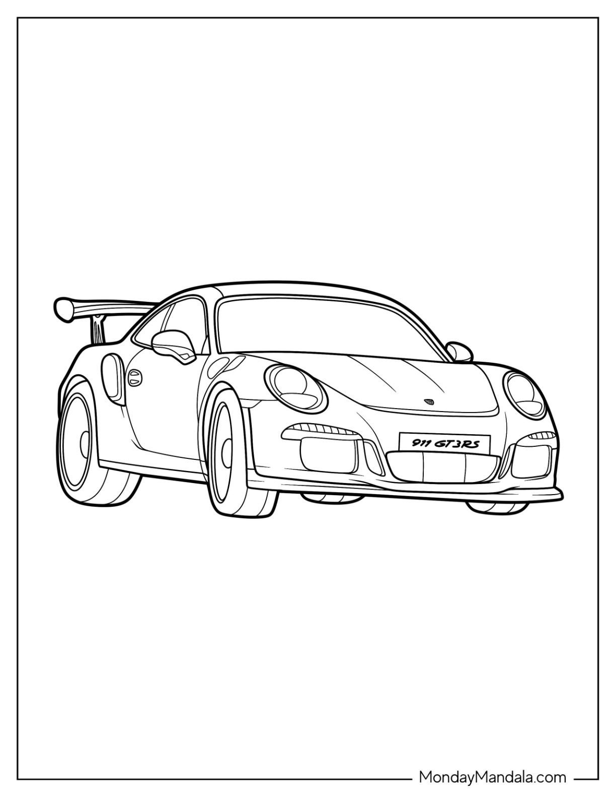 Porsche coloring pages free pdf printables