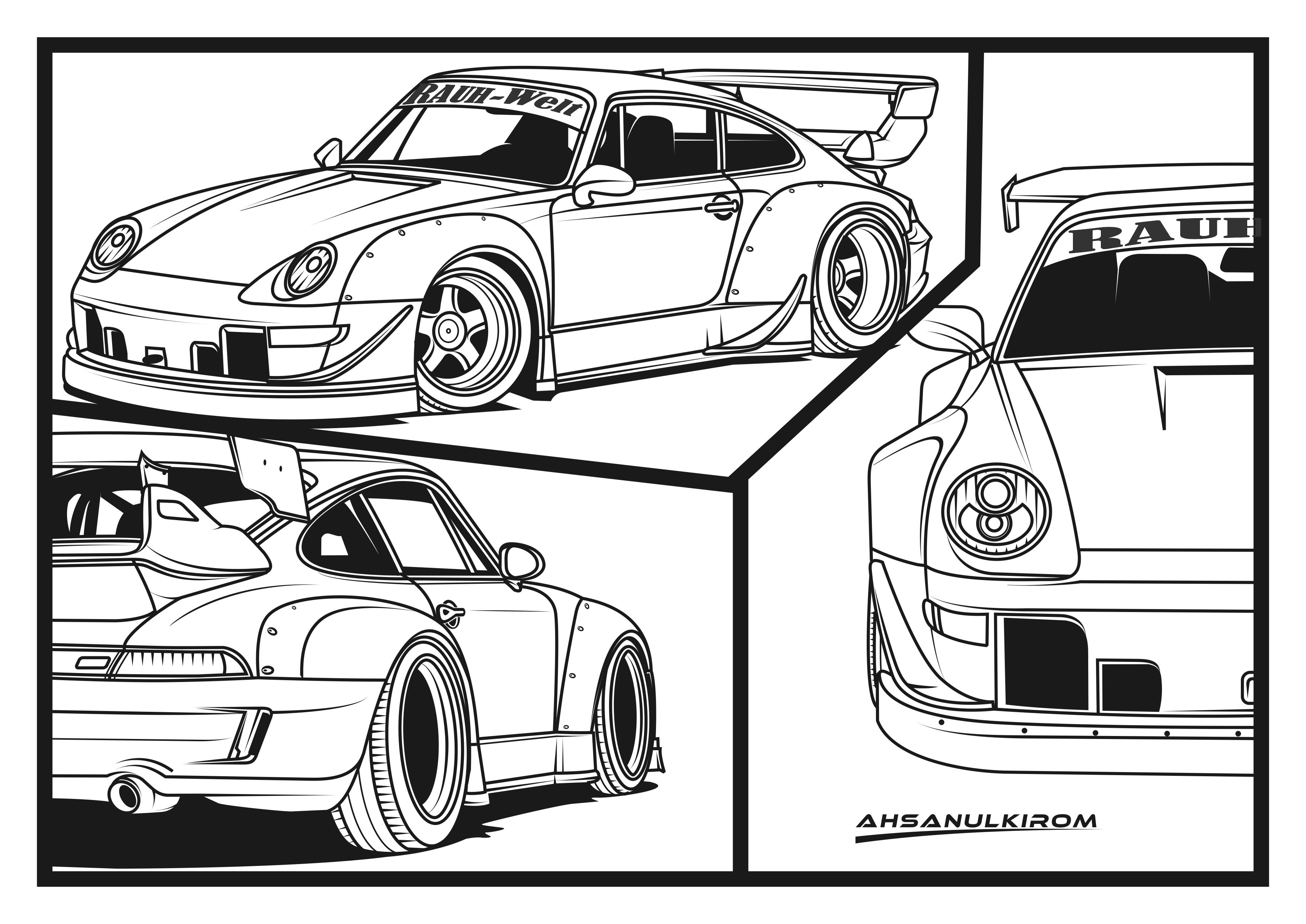 Draw line drawing style any vehicle for coloring pages book by ahsanulkirom