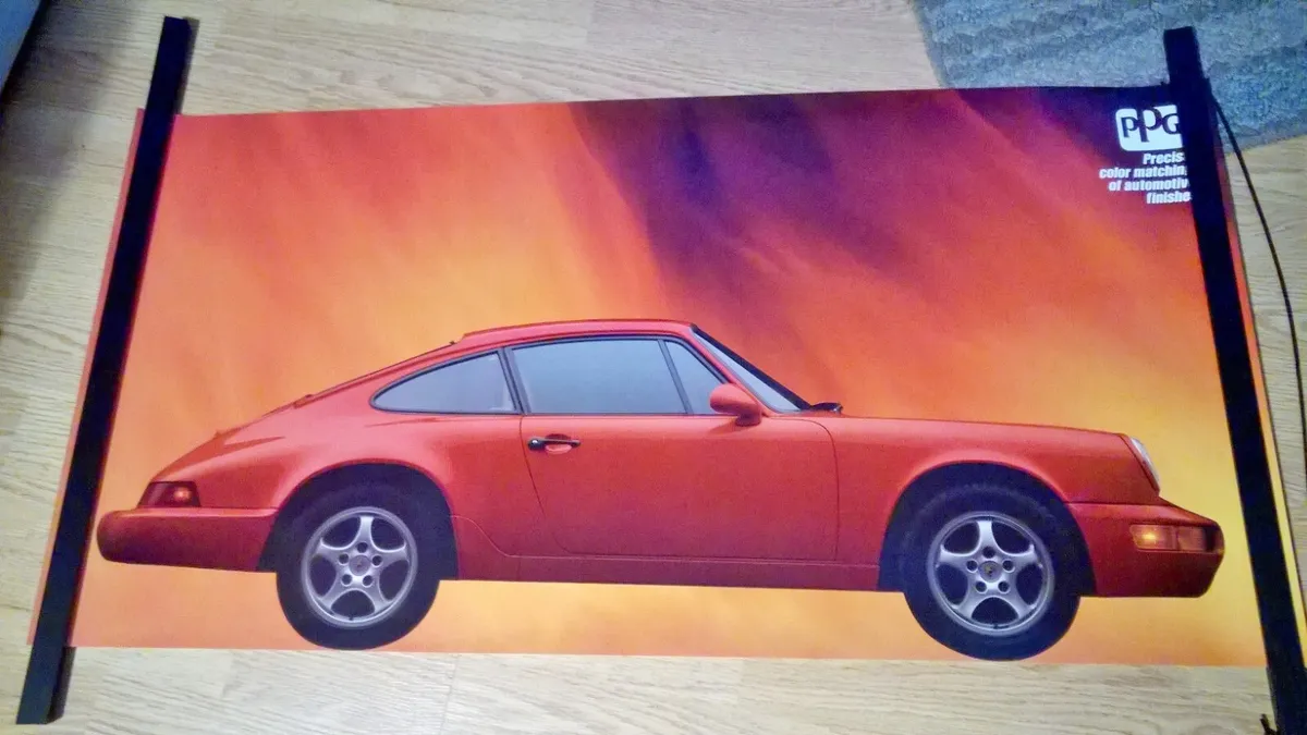 Ppg paint full color wall poster porsche vintage carrera