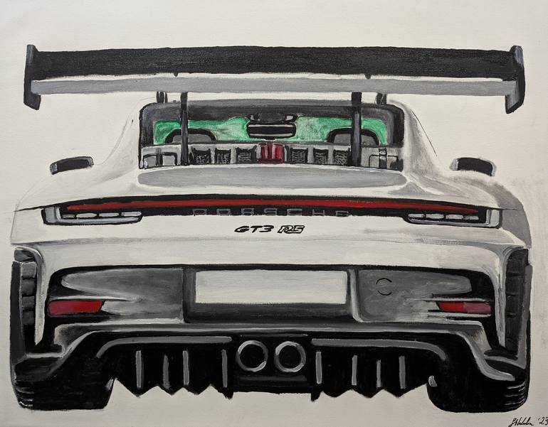 Porsche gt rs painting by gavin waldron saatchi art