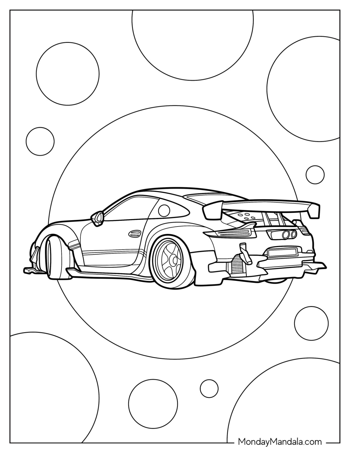 Porsche coloring pages free pdf printables