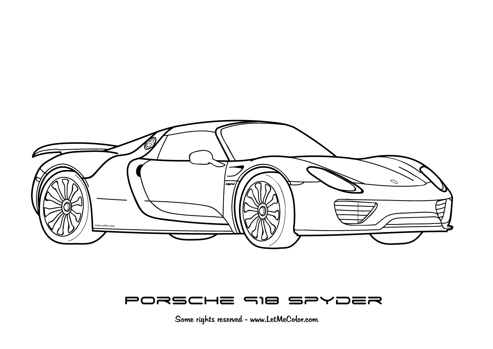 Porsche spyder coloring page