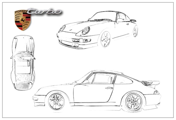 Porsche turbo view coloring page