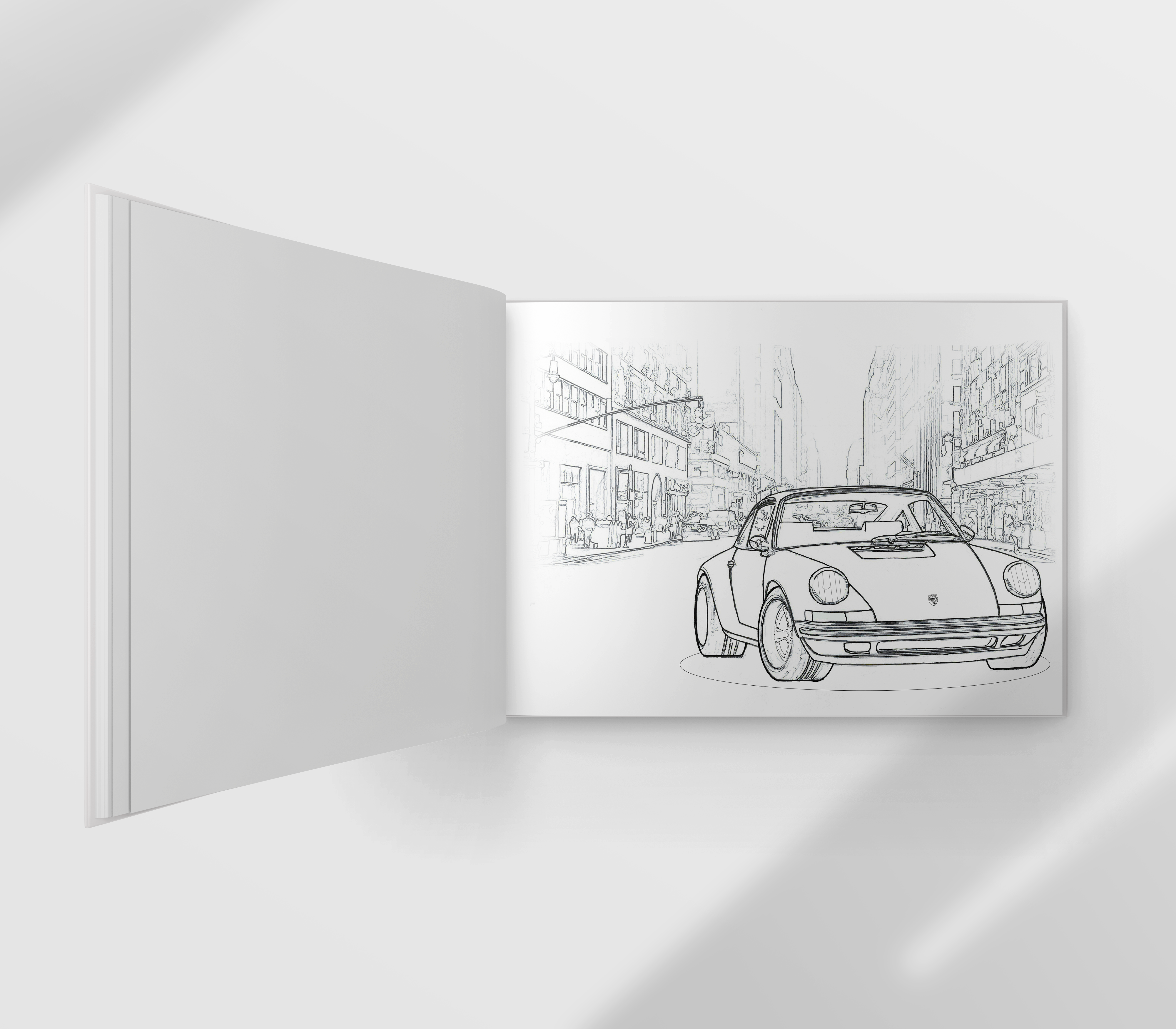 Adult porsche coloring book hardcover