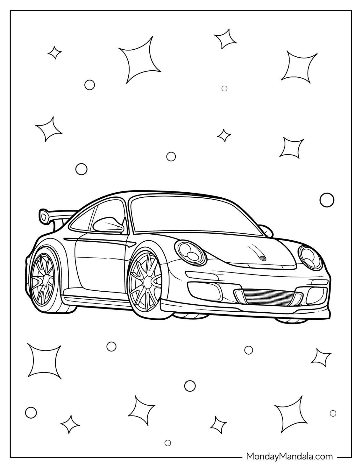 Porsche coloring pages free pdf printables