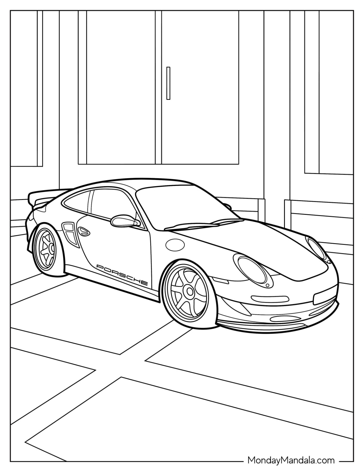 Porsche coloring pages free pdf printables