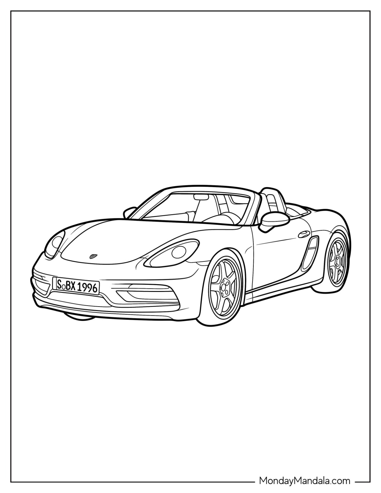 Porsche coloring pages free pdf printables