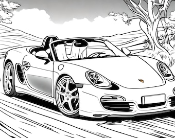 Porsche coloring pages pages instant download