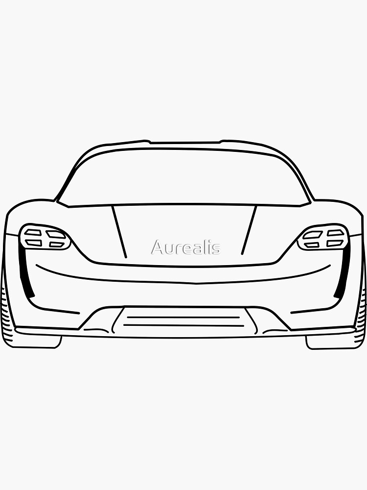 Porsche taycan sticker for sale by aurealis