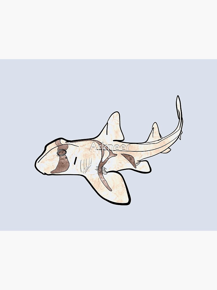 Port jackson shark watercolour art board print for sale by arkneer