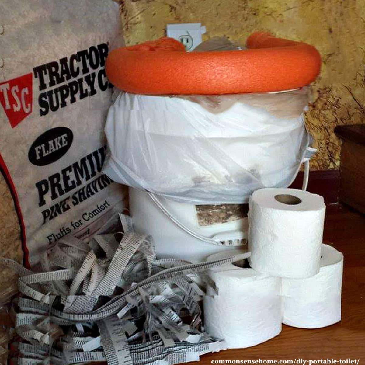 Diy portable toilet emergency use bucket toilet