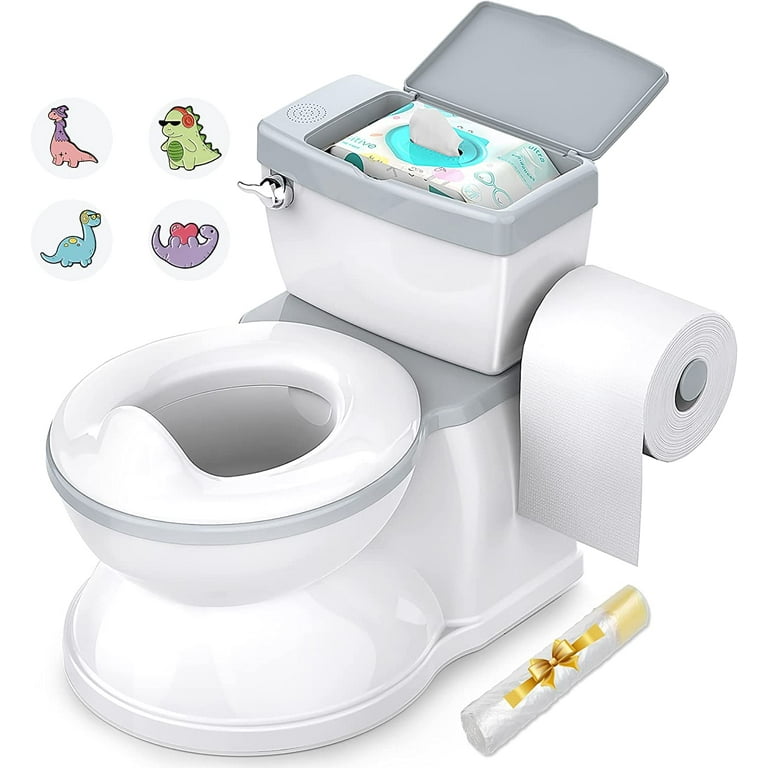 Babybond baby potty training toilet with realistic flushing sound feel like an adult toilet removable pot storage tank and toilet paper holder for aged