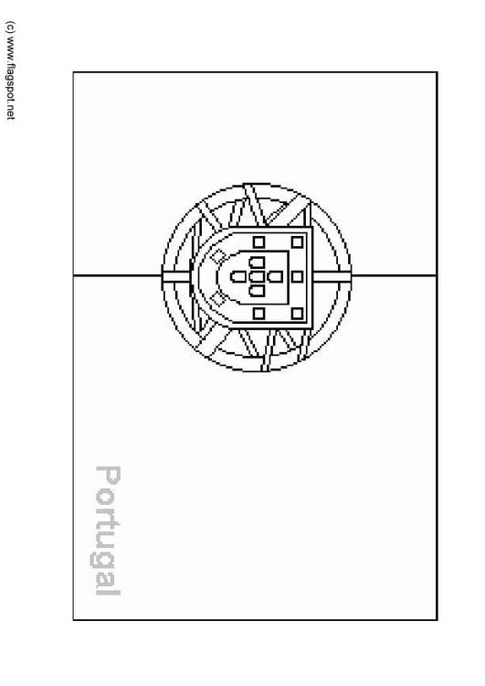 Coloring page flag portugal