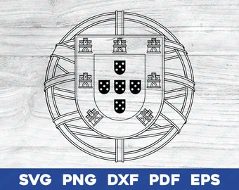 Portugal national country flag crest svg png dxf pdf eps transparent vector graphic design digital file world travel europe