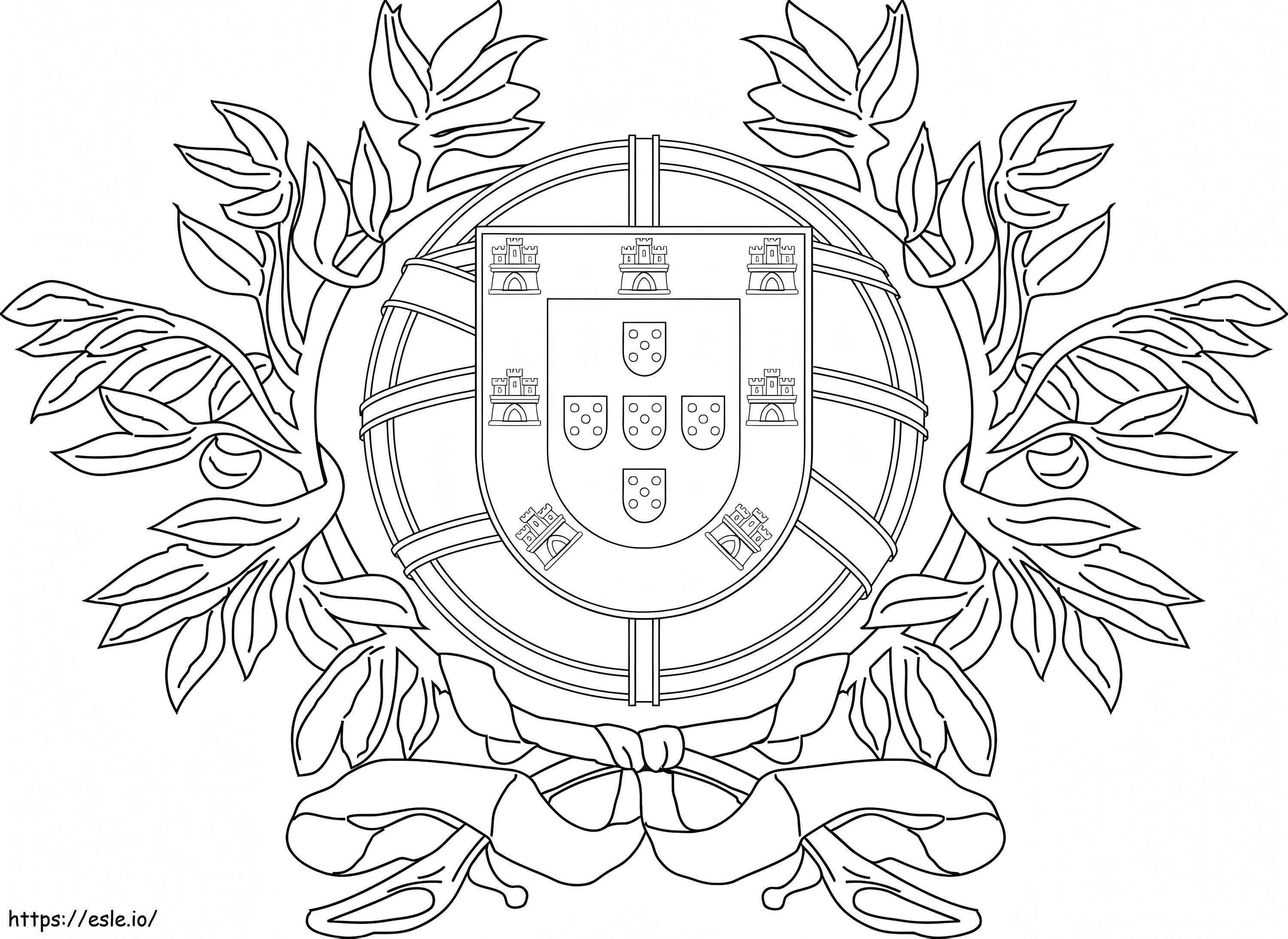 Coat of arms of portugal coloring page