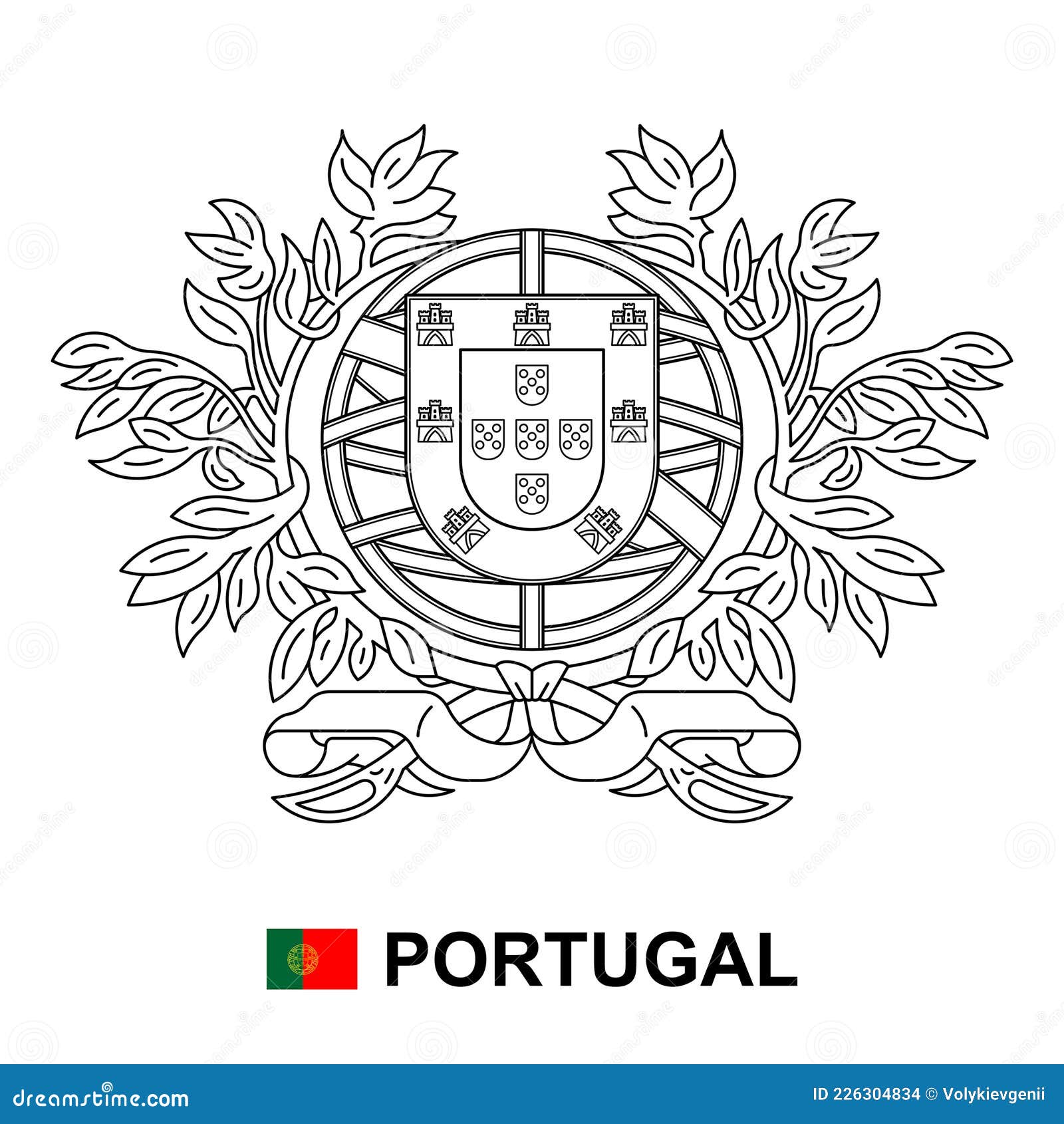 Coat of arms of portugal stock vector illustration of portugal