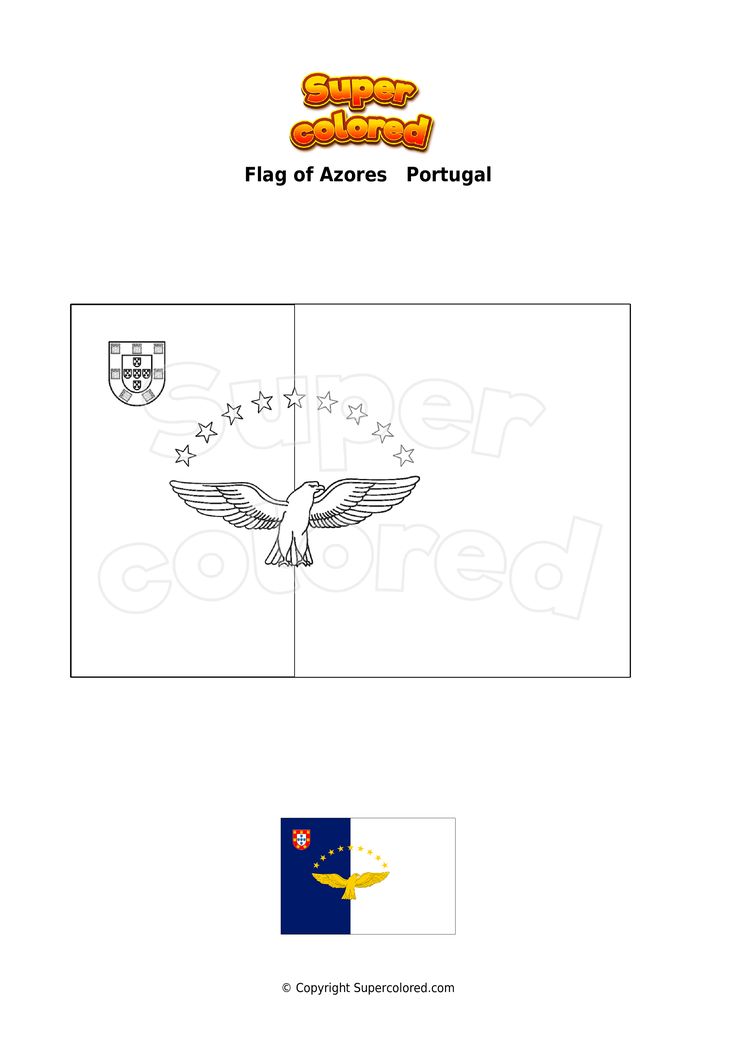 Coloring page flag of azores portugal azores flag coloring pages