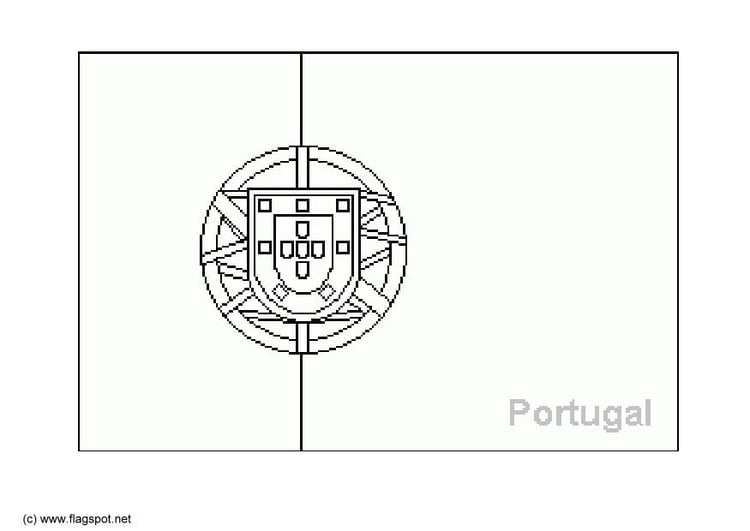 Coloring page flag portugal