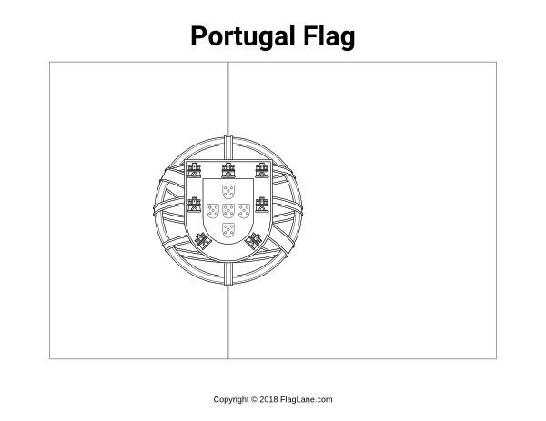 Free portugal flag coloring page