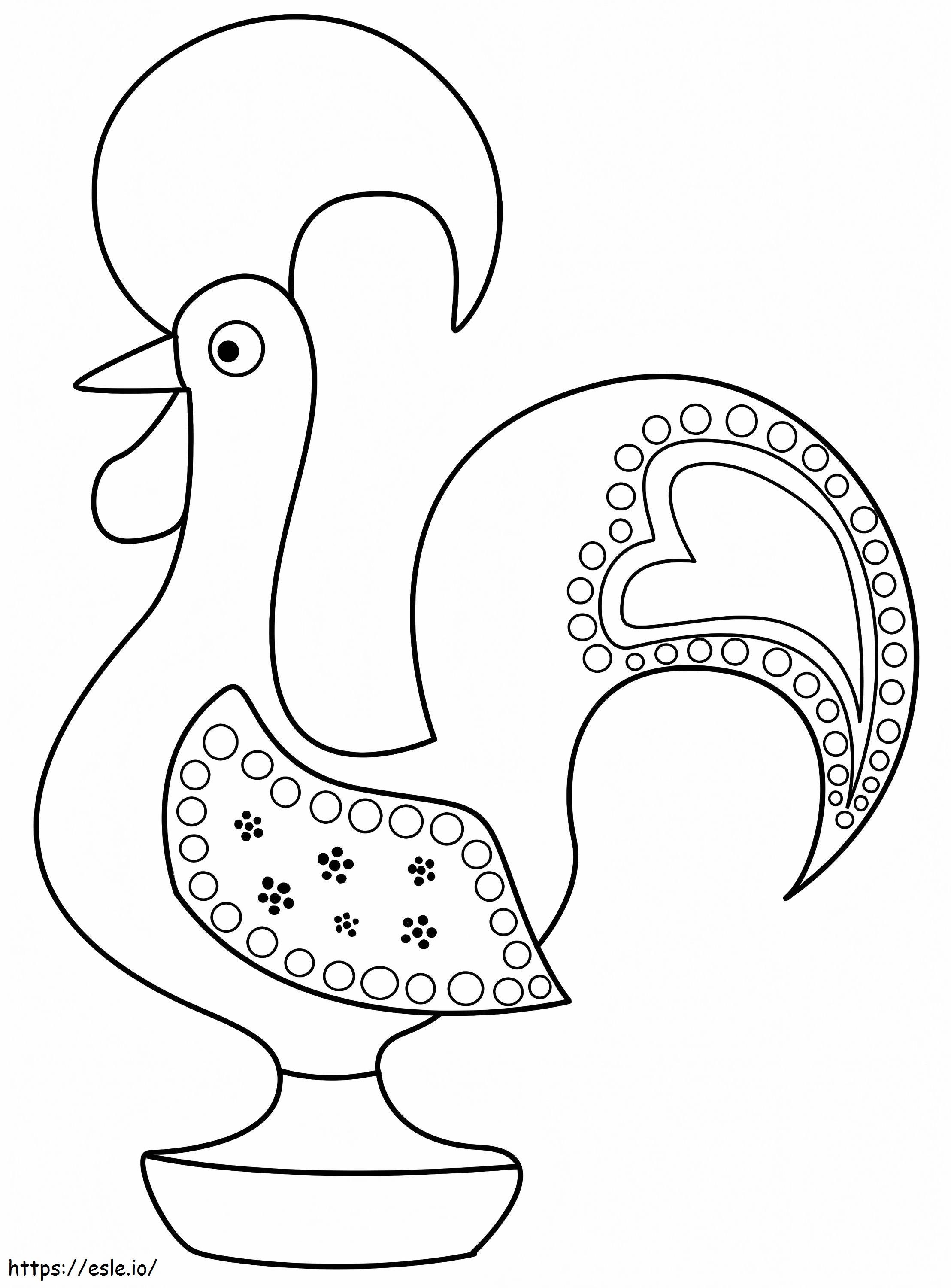 Portuguese rooster coloring page