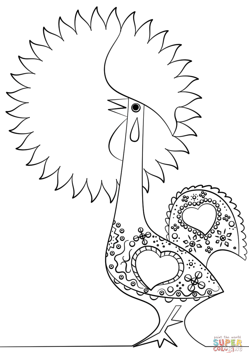 Portuguese rooster coloring page free printable coloring pages