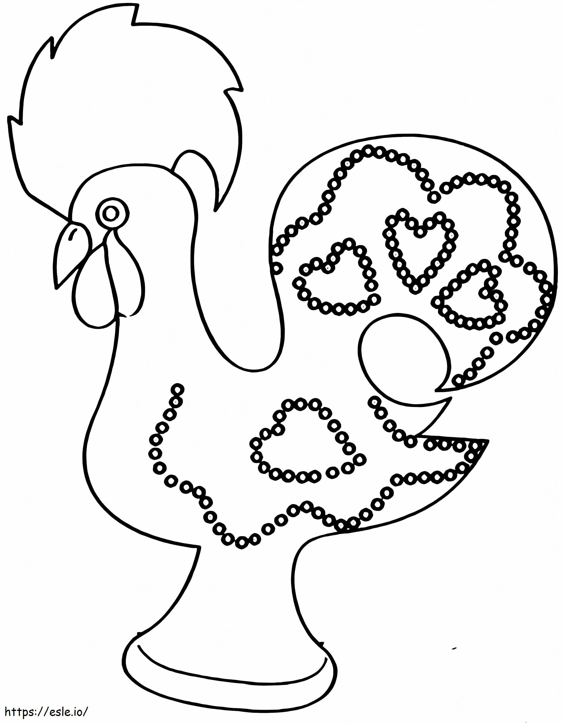 Portuguese rooster coloring page