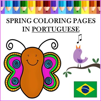 A primavera spring coloring and color by number pages in portuguese