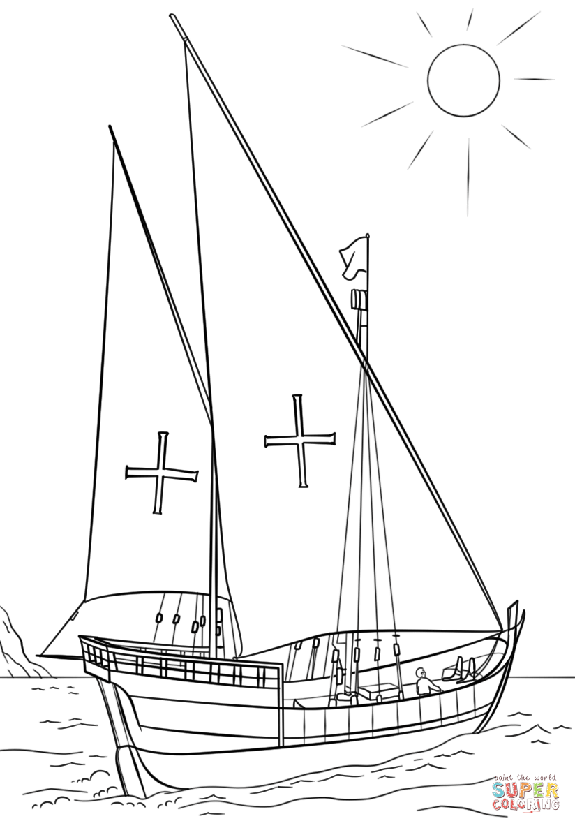 Portuguese caravel coloring page free printable coloring pages