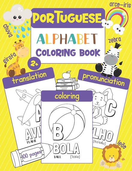 Portuguese alphabet coloring book by chatty parrot