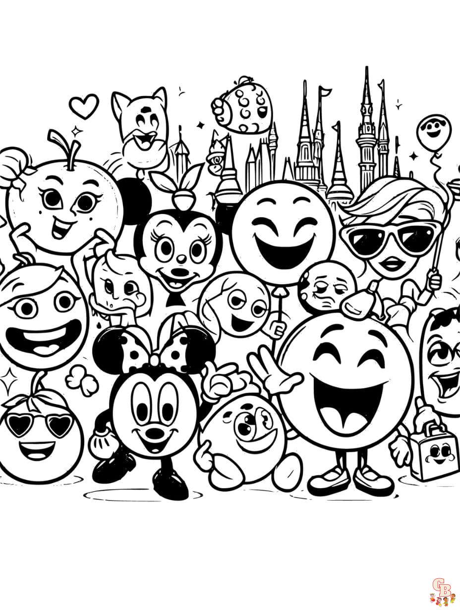 Get creative with free printable emoji coloring pages