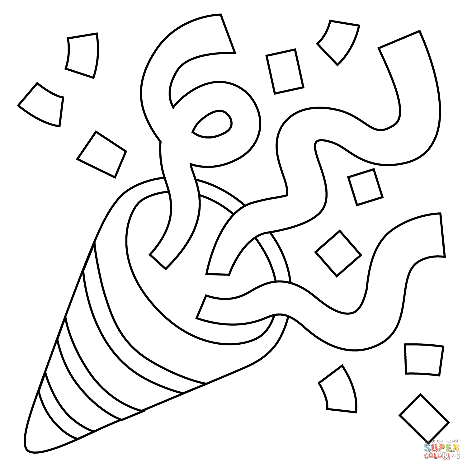 Party popper emoji coloring page free printable coloring pages