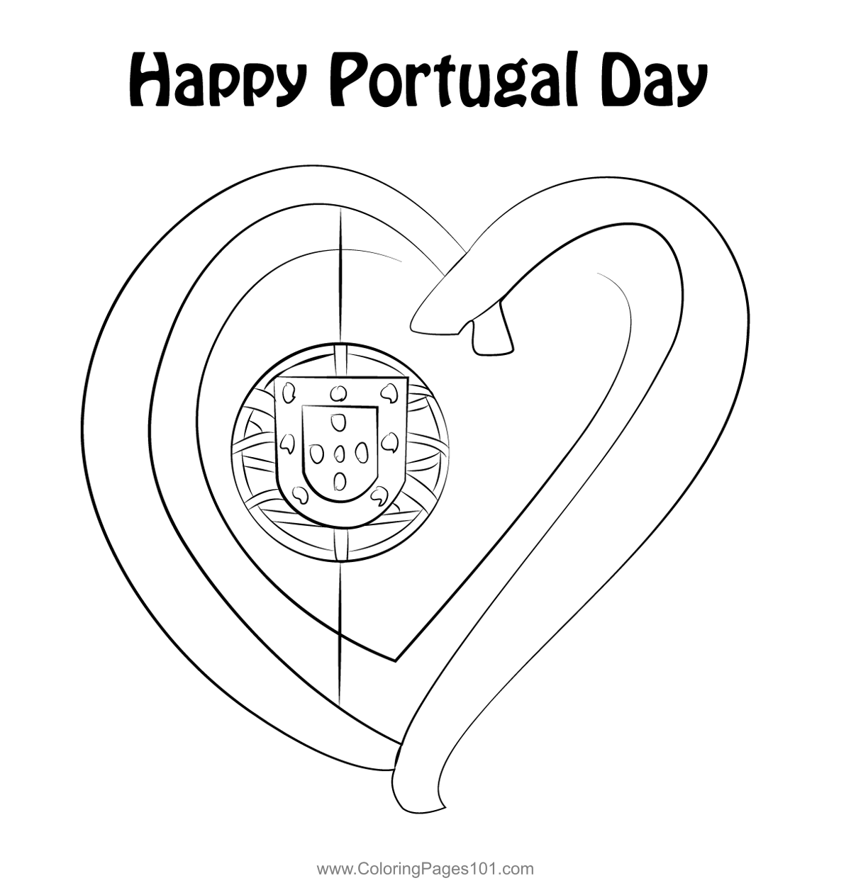 Enjoy portugal day coloring page