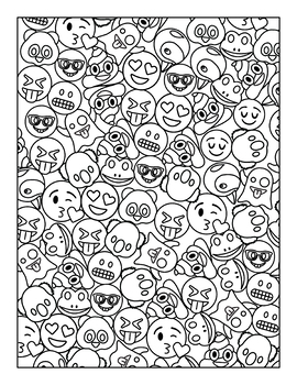 Emoji coloring pages tpt