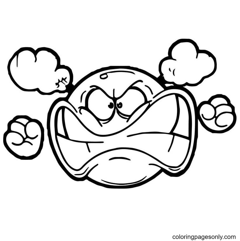 Angry face coloring pages