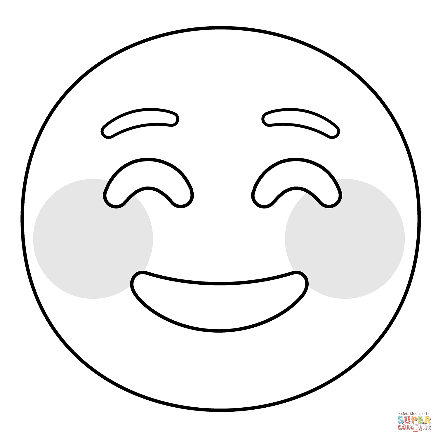 Smiling face emoji coloring page free printable coloring pages