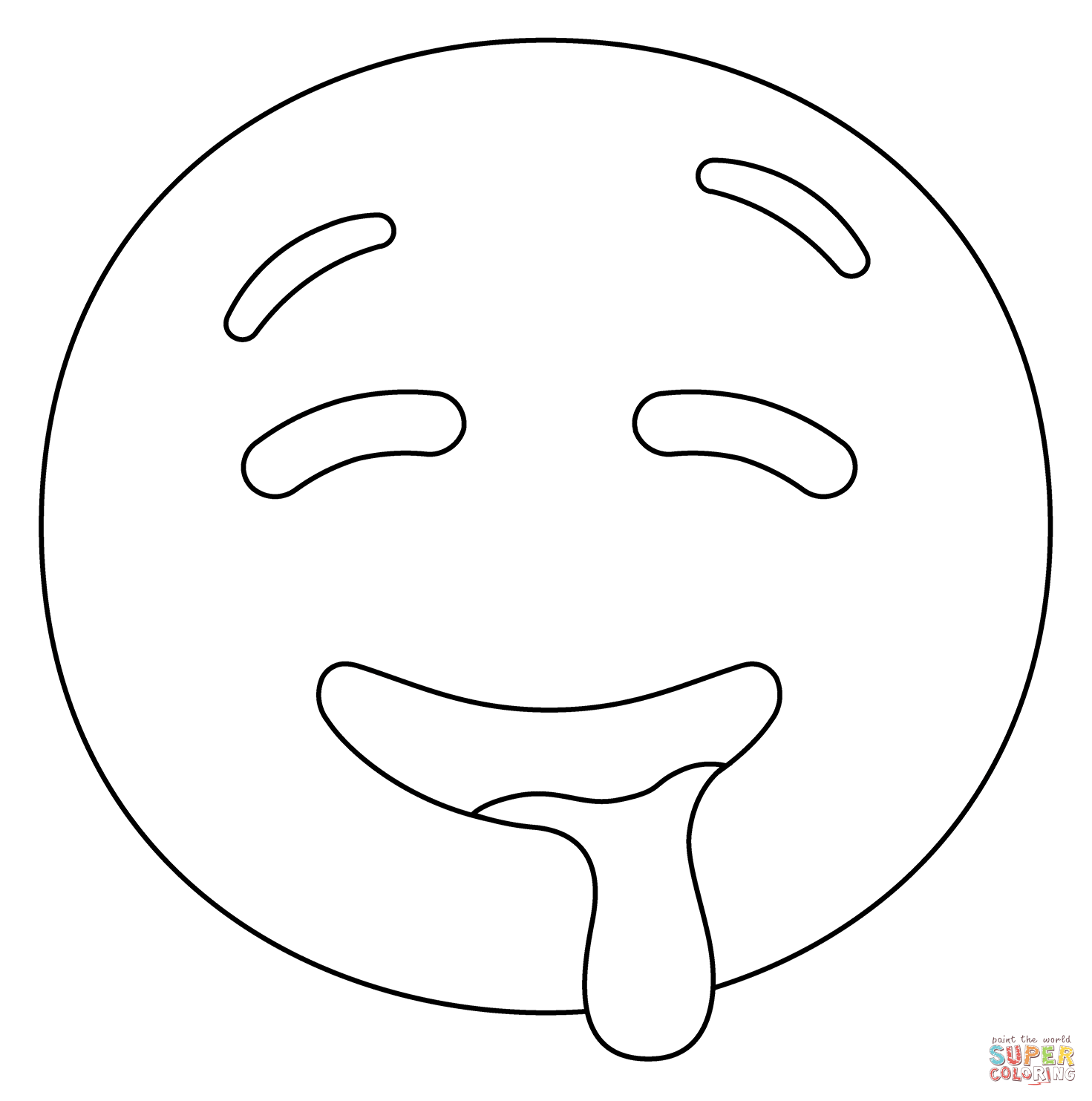 Drooling face emoji coloring page free printable coloring pages