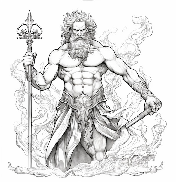 Premium ai image greek god jesus coloring page