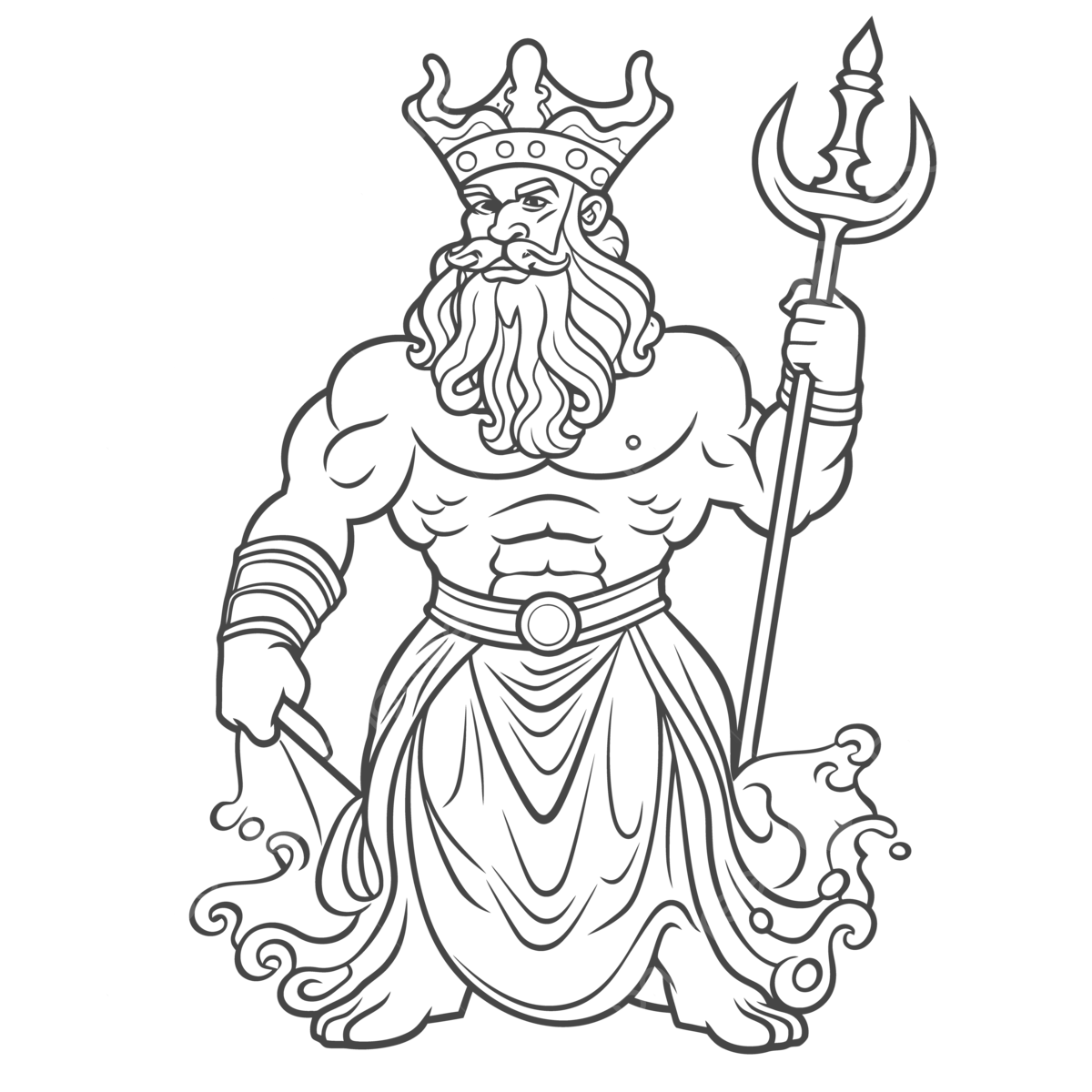 Poseidon outline png transparent images free download vector files