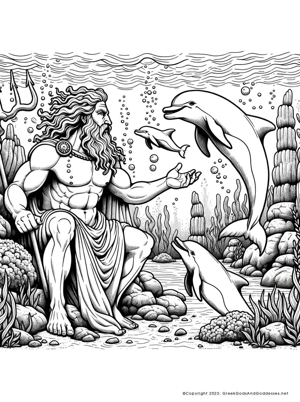 Poseidon coloring printouts â greek gods goddesses