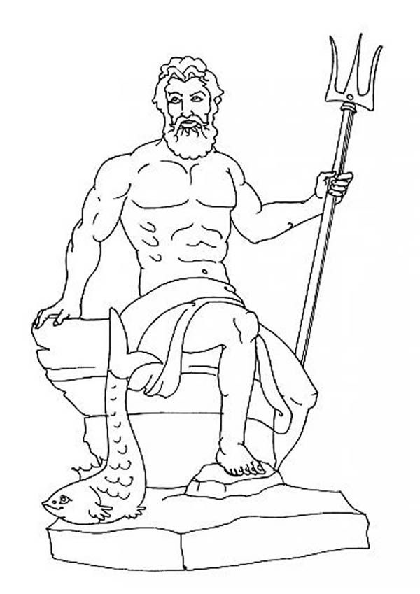 Poseidon from greek gods and goddesses coloring page